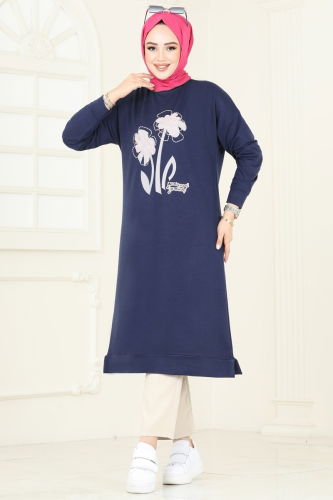 moda selvim Tunic 2675AYD574 Navy Blue - Thumbnail