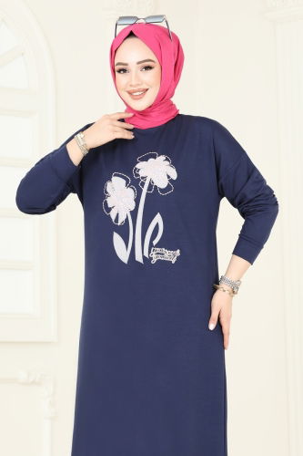 moda selvim Tunic 2675AYD574 Navy Blue - Thumbnail