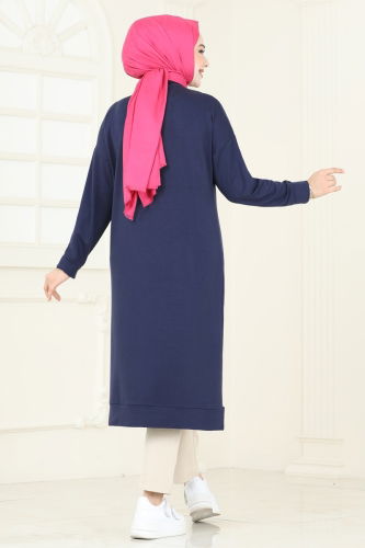 moda selvim Tunic 2675AYD574 Navy Blue - Thumbnail