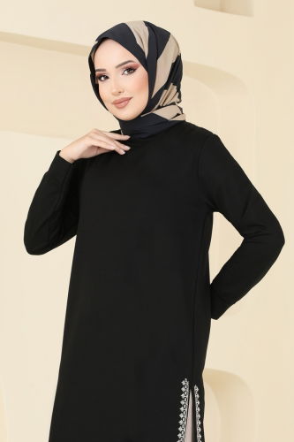 moda selvim Tunic 2678AYD574 Black - Thumbnail