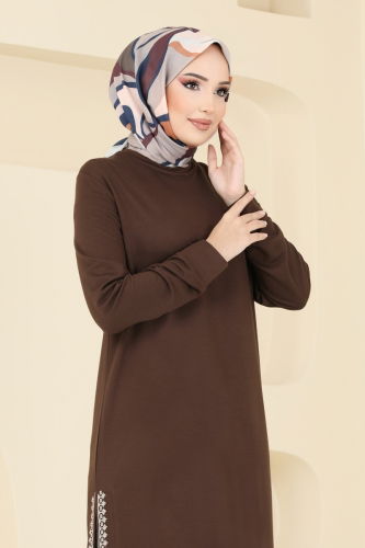 moda selvim Tunic 2678AYD574 Brown - Thumbnail