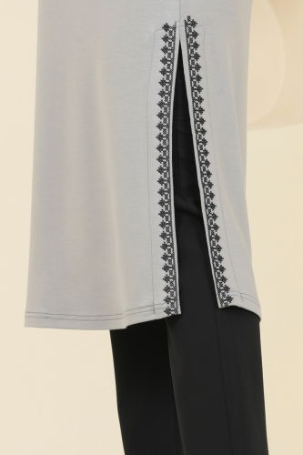 moda selvim Tunic 2678AYD574 Gray - Thumbnail