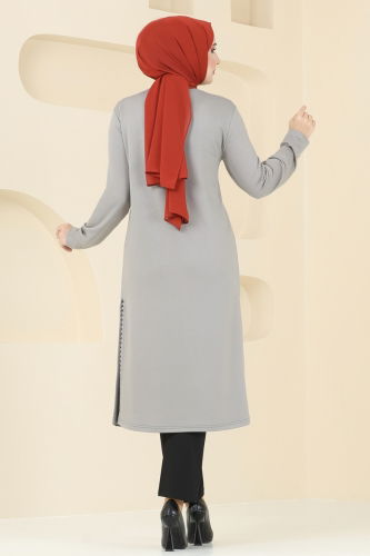 moda selvim Tunic 2678AYD574 Gray - Thumbnail