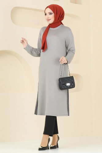 moda selvim Tunic 2678AYD574 Gray - Thumbnail