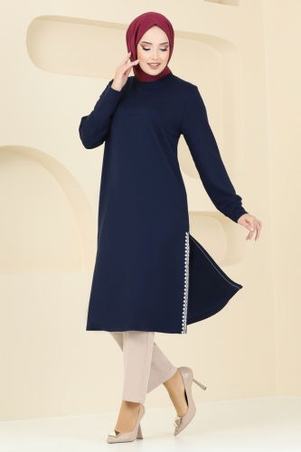 moda selvim Tunic 2678AYD574 Navy Blue - Thumbnail