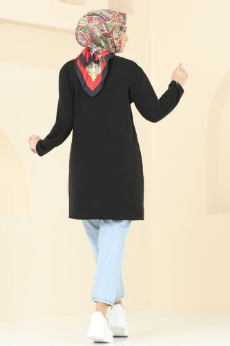 moda selvim Tunic 2682AYD574 Black - Thumbnail