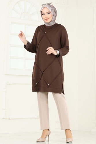 moda selvim Tunic 2682AYD574 Brown - Thumbnail