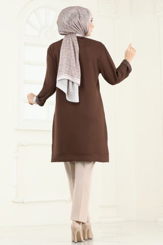 moda selvim Tunic 2682AYD574 Brown - Thumbnail