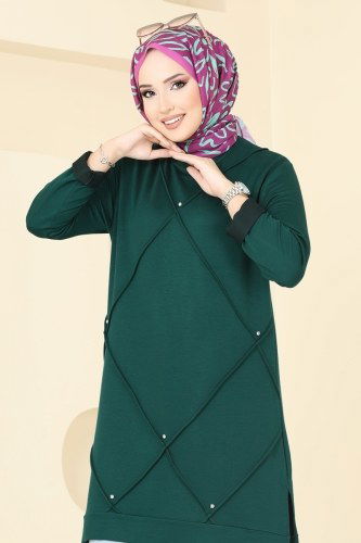 moda selvim Tunic 2682AYD574 Emerald - Thumbnail