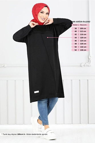 moda selvim Tunic 2684AYD969-M Black - Thumbnail