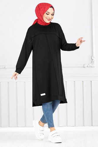 moda selvim Tunic 2684AYD969-M Black - Thumbnail