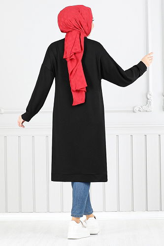 moda selvim Tunic 2684AYD969-M Black - Thumbnail