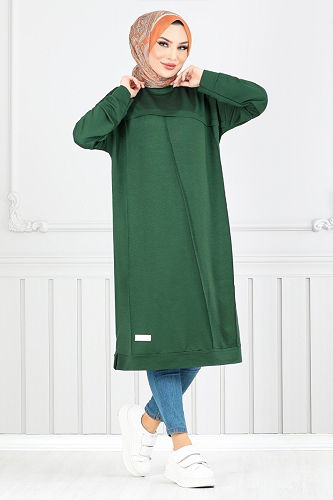 moda selvim Tunic 2684AYD969-M Emerald - Thumbnail