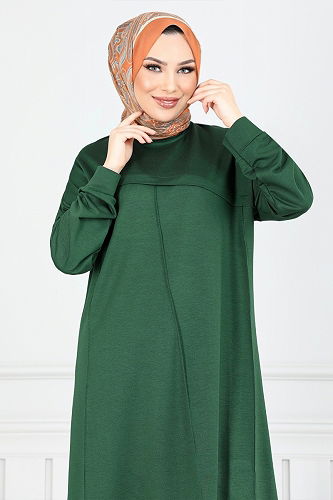 moda selvim Tunic 2684AYD969-M Emerald - Thumbnail