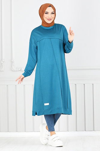 moda selvim Tunic 2684AYD969-M Petroleum - Thumbnail