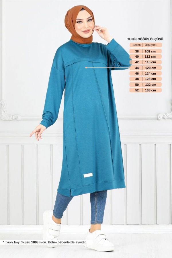 Modaselvim NET 20%+20% DISCOUNT IN THE CARD Tunic 2684AYD969-M Petroleum