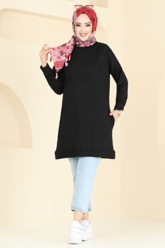 moda selvim Tunic 2689AYD574 Black - Thumbnail