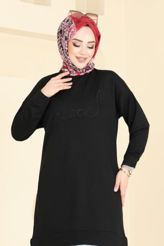 moda selvim Tunic 2689AYD574 Black - Thumbnail