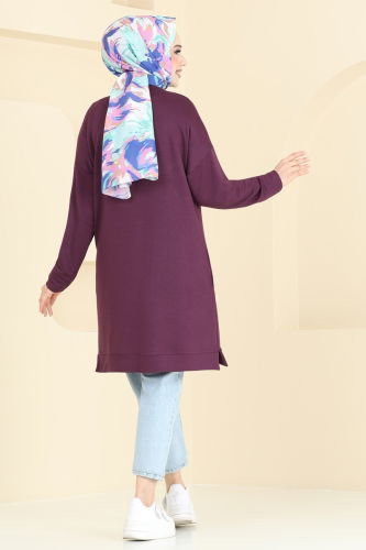 moda selvim Tunic 2689AYD574 Damson - Thumbnail