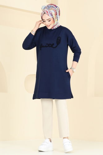 moda selvim Tunic 2689AYD574 Navy Blue - Thumbnail