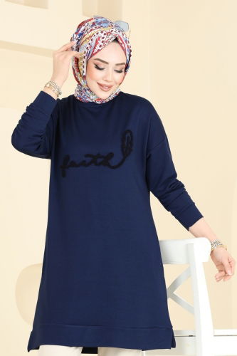 moda selvim Tunic 2689AYD574 Navy Blue - Thumbnail