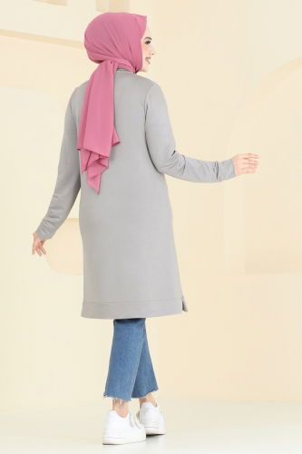 moda selvim Tunic 2690AYD574 Gray - Thumbnail