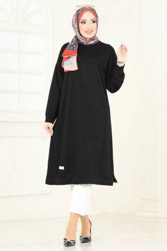 moda selvim Tunic 2694AYD574 Black - Thumbnail