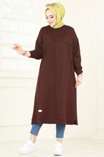 moda selvim Tunic 2694AYD574 Brown - Thumbnail