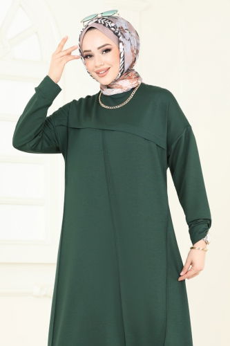 moda selvim بلوز زيتي 2694AYD574 - Thumbnail