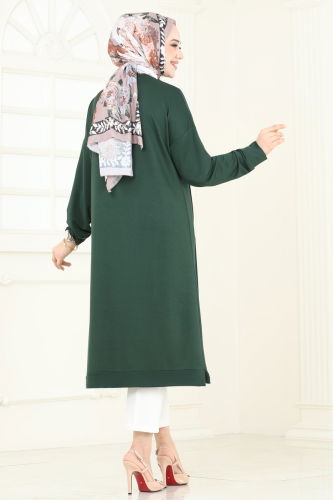 moda selvim بلوز زيتي 2694AYD574 - Thumbnail