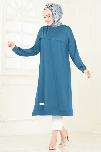 moda selvim Tunic 2694AYD574 Petroleum - Thumbnail