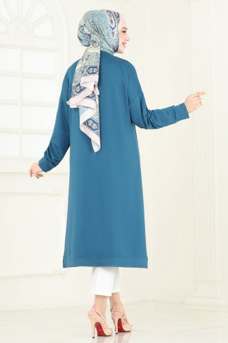 moda selvim بلوز بترولي 2694AYD574 - Thumbnail