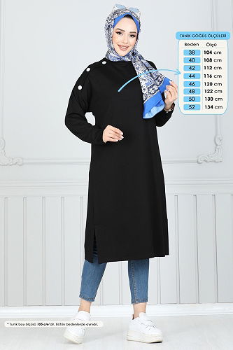 moda selvim بلوز أسود 2695AYD574 - Thumbnail