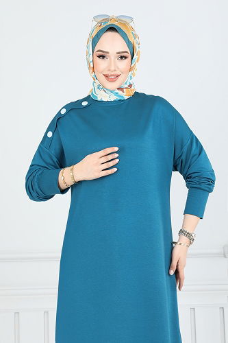moda selvim Tunic 2695AYD574 Petroleum - Thumbnail