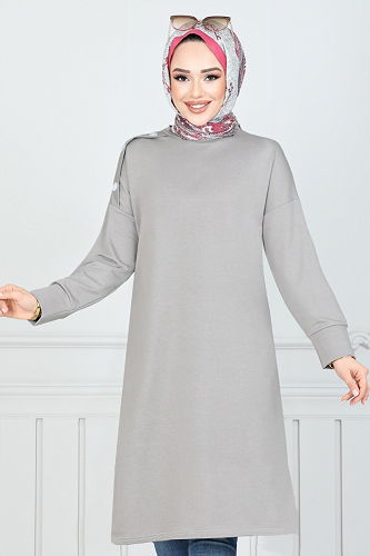 moda selvim بلوز رمادي 2695AYD969-M - Thumbnail