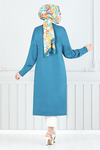 moda selvim Tunic 2695AYD969-M Petroleum - Thumbnail