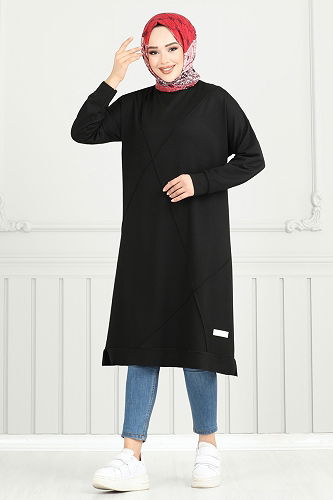 moda selvim Tunic 2696AYD574 Black - Thumbnail