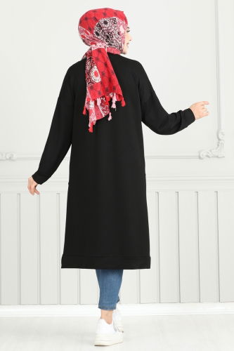 moda selvim بلوز أسود 2696AYD574 - Thumbnail
