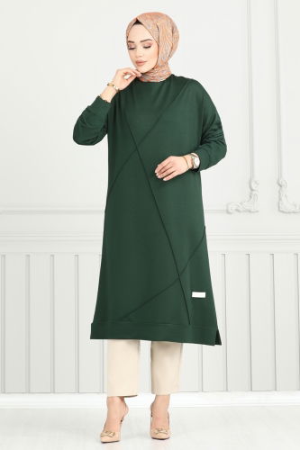 moda selvim Tunic 2696AYD574 Emerald - Thumbnail