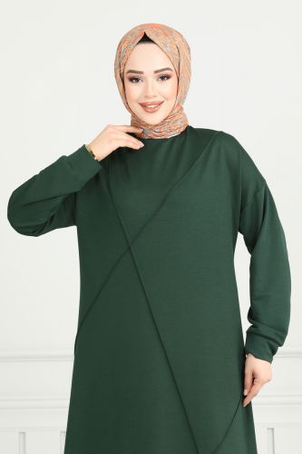 moda selvim Tunic 2696AYD574 Emerald - Thumbnail