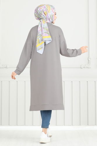 moda selvim Tunic 2696AYD574 Gray - Thumbnail