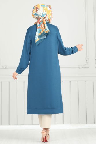 moda selvim Tunic 2696AYD574 Petroleum - Thumbnail