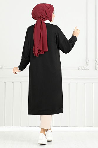 moda selvim Tunic 2696AYD969-M Black - Thumbnail