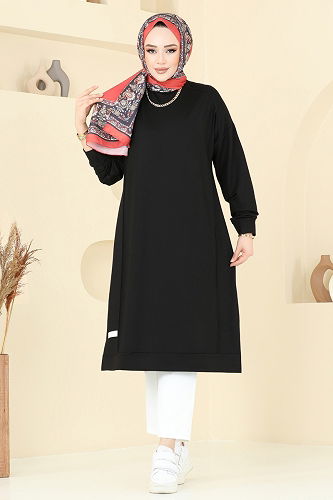 moda selvim Tunic 2697AYD574 Black - Thumbnail
