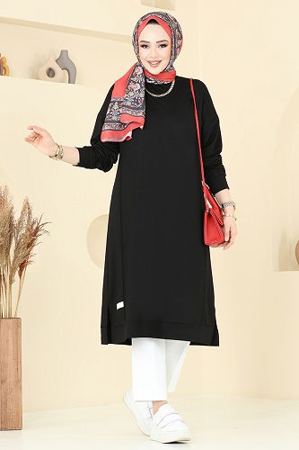 moda selvim Tunic 2697AYD574 Black - Thumbnail