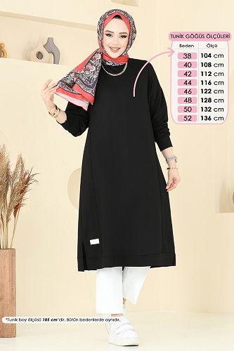 moda selvim Tunic 2697AYD574 Black - Thumbnail