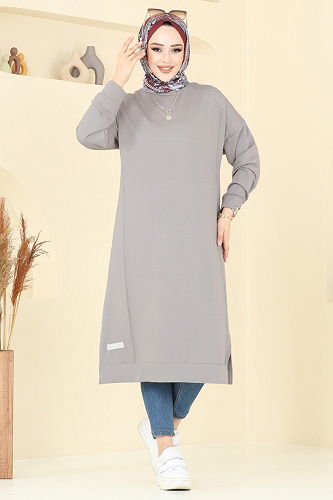moda selvim Tunic 2697AYD574 Gray - Thumbnail