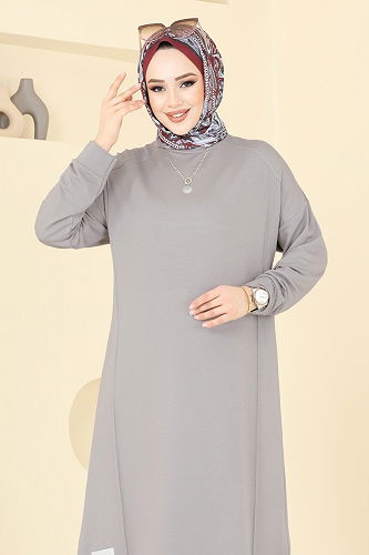 moda selvim Tunic 2697AYD574 Gray - Thumbnail
