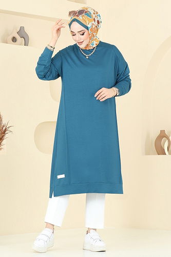 moda selvim Tunic 2697AYD574 Petroleum - Thumbnail