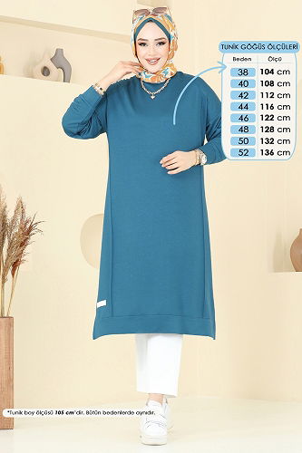 moda selvim Tunic 2697AYD574 Petroleum - Thumbnail
